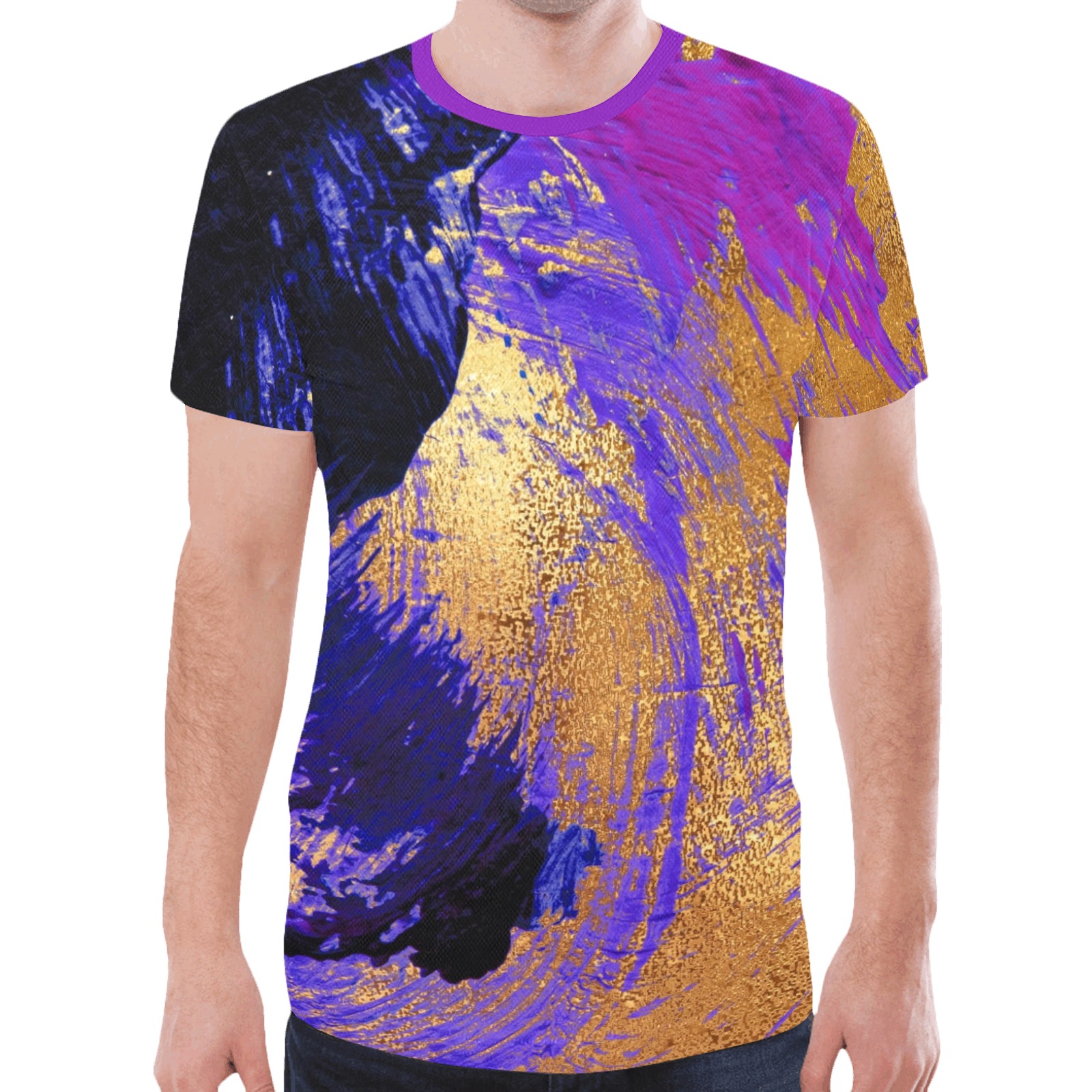 Purple New All Over Print T-shirt for Men (Model T45)