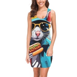 HOT DOG EATING NYC RAT 2 Medea Vest Dress (Model D06)