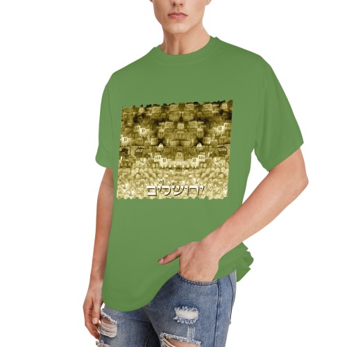 Jerusalem dechire gold Men's Glow in the Dark T-shirt (Front Printing)