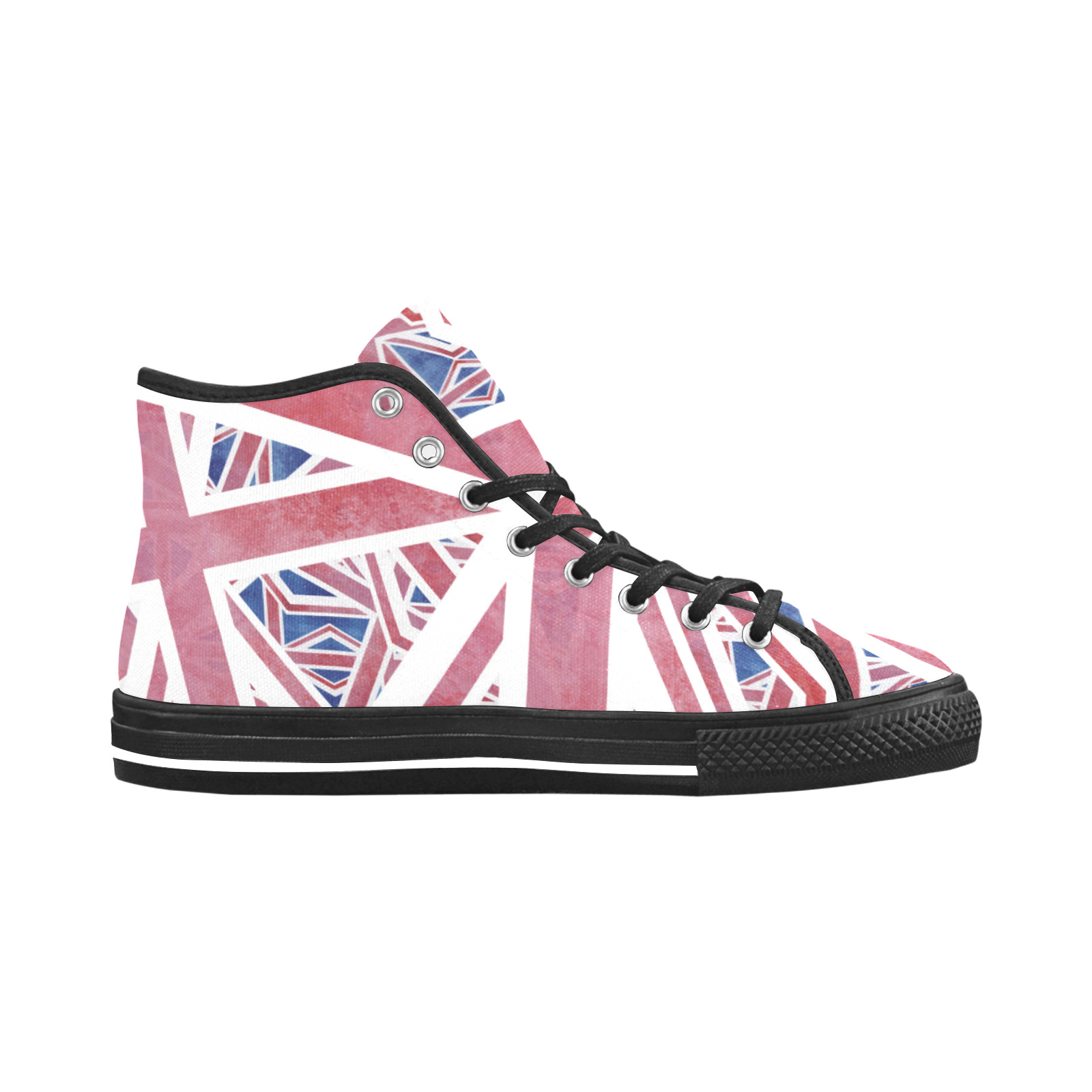Abstract Union Jack British Flag Collage Vancouver H Women's Canvas Shoes (1013-1)
