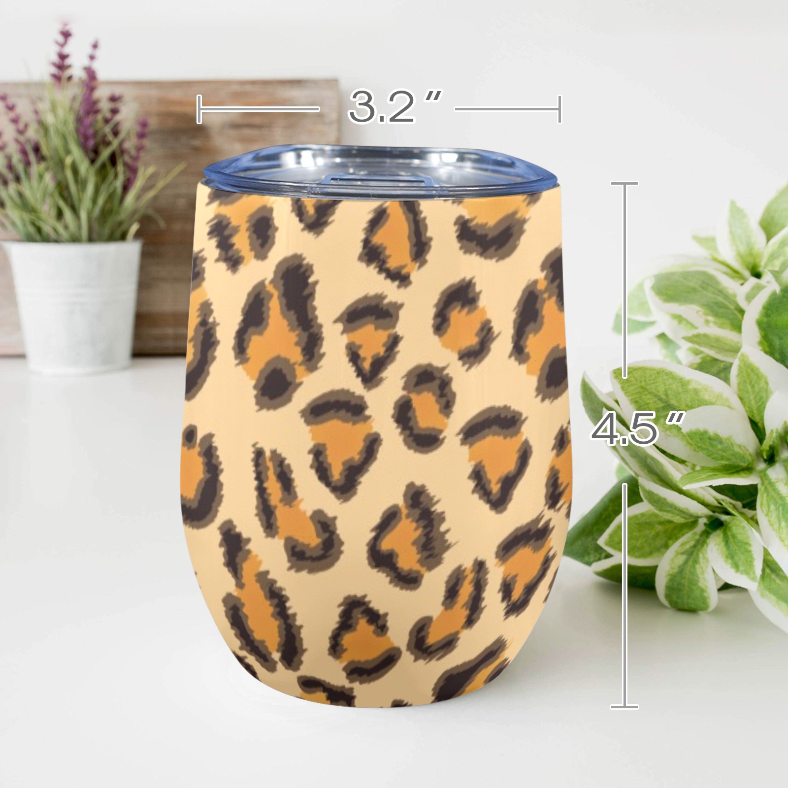 Wine Tumbler Leopard Pattern.jpg 12oz Wine Tumbler