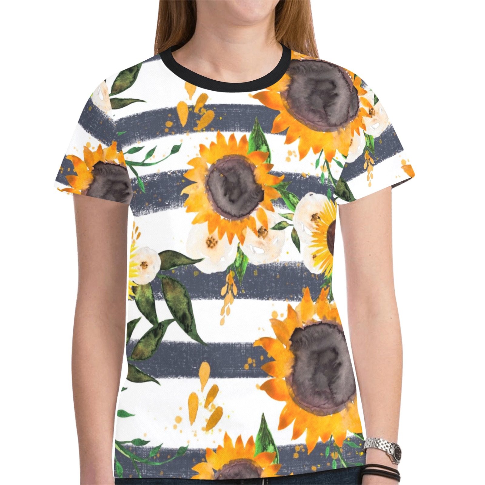 SF New All Over Print T-shirt for Women (Model T45)