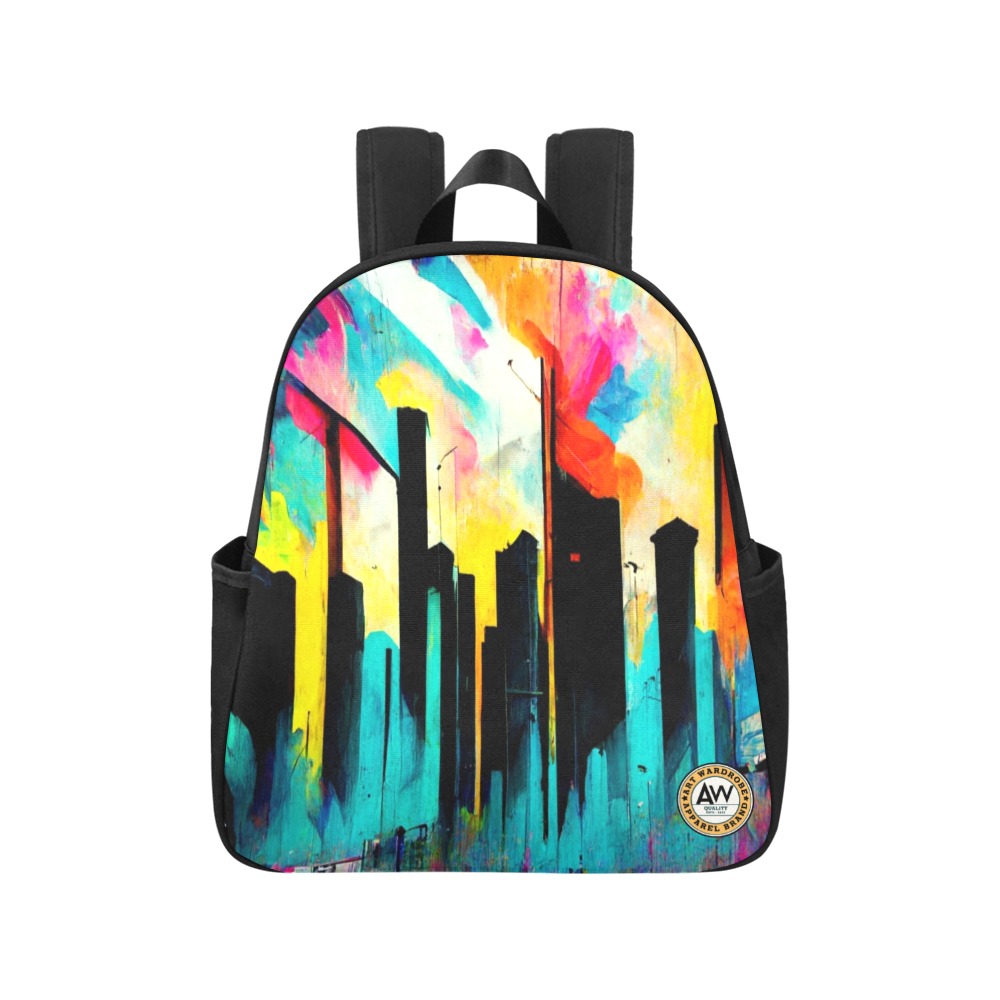 colourful graffiti street Multi-Pocket Fabric Backpack (Model 1684)