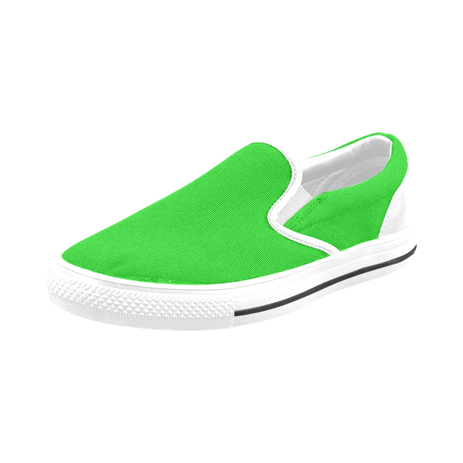 Merry Christmas Green Solid Color Slip-on Canvas Shoes for Kid (Model 019)