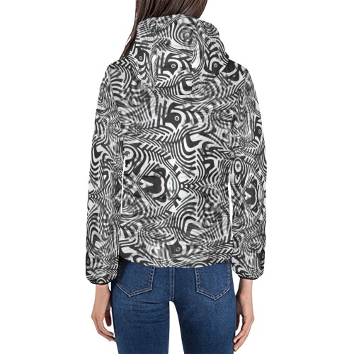 Zebra by Artdream Women's Padded Hooded Jacket (Model H46)
