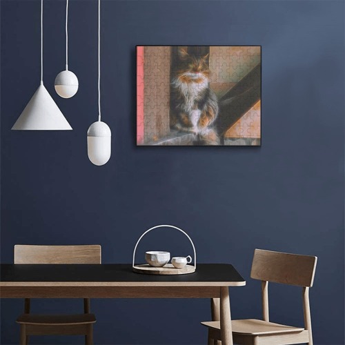 Orange Cat Spektrel Abstract 120-Piece Wooden Photo Puzzles