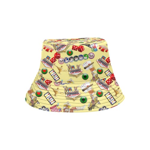Las Vegas Icons Gamblers Delight / Yellow All Over Print Bucket Hat for Men