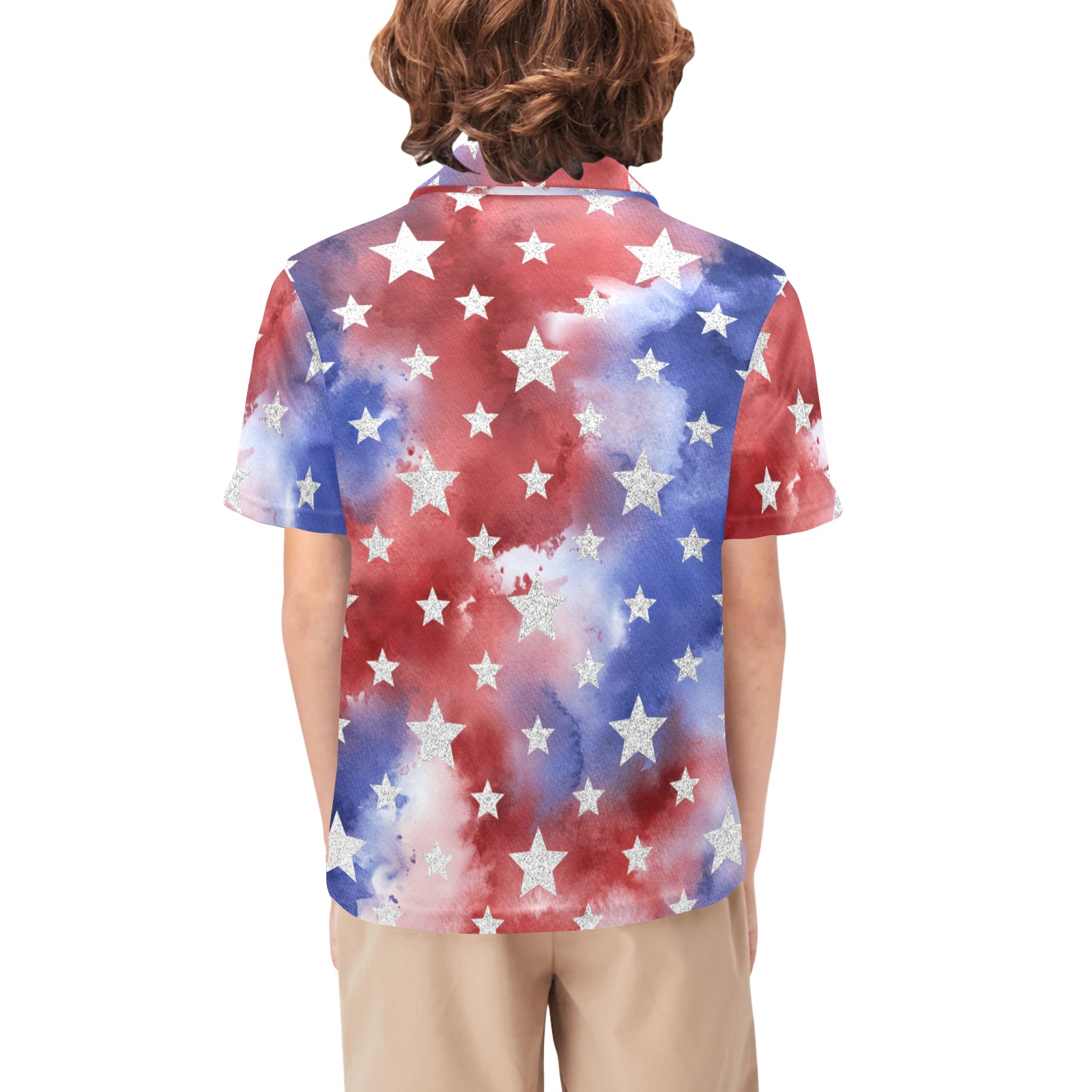 4th of july stars 1 Big Boys' All Over Print Polo Shirt (Model T55)