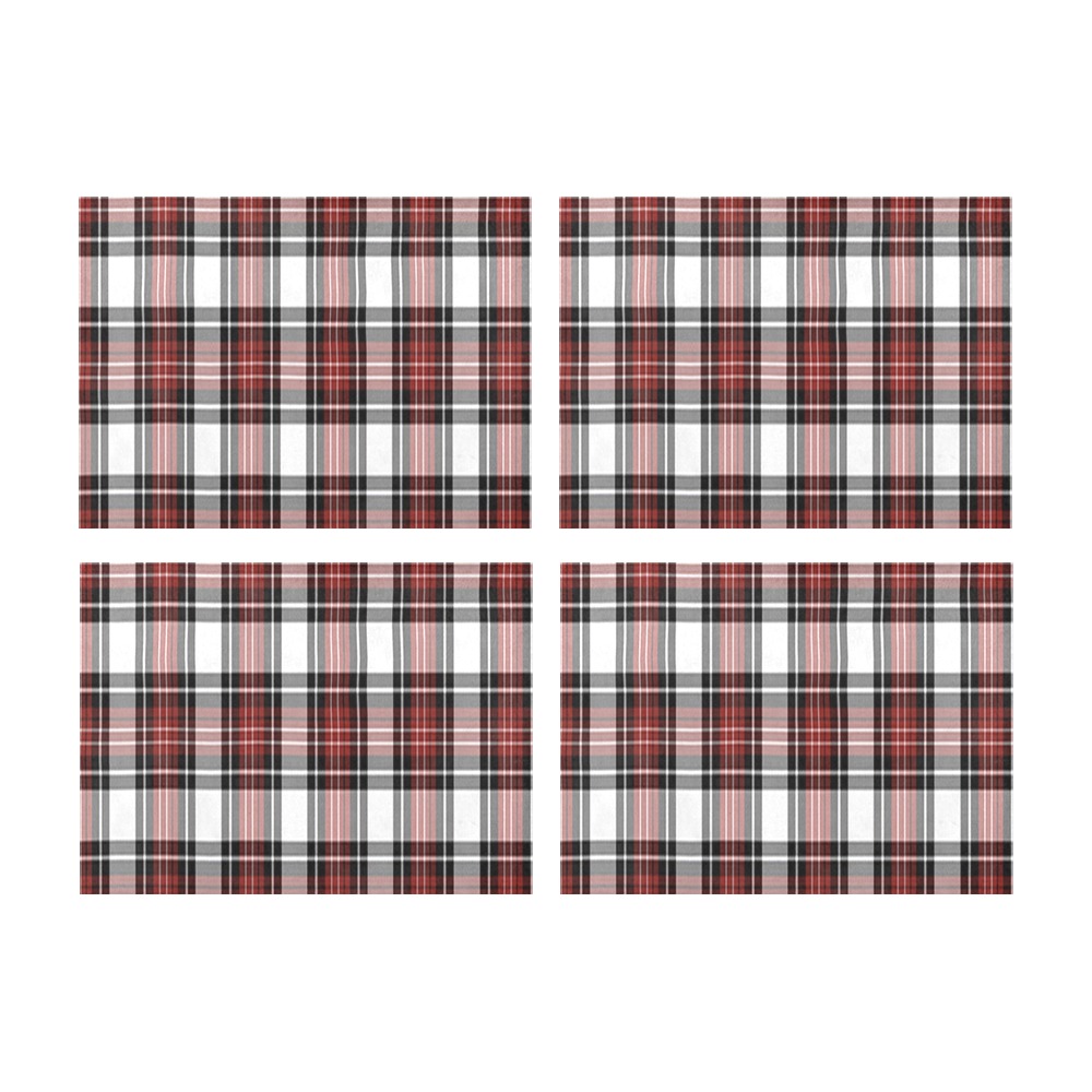 Red Black Plaid Placemat 14’’ x 19’’ (Set of 4)