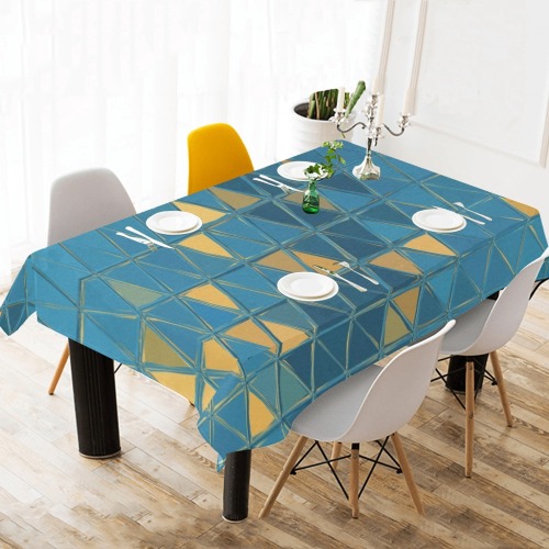 mosaic triangle 6 Cotton Linen Tablecloth 60"x120"