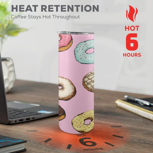 DOUGHNUTS 20oz Tall Skinny Tumbler with Lid and Straw