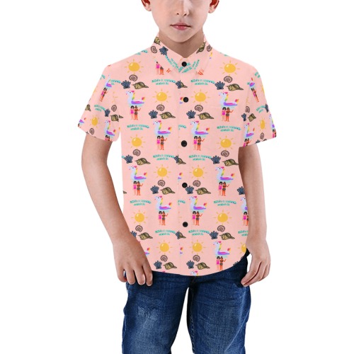 digital art pattern Boys' All Over Print Short Sleeve Shirt (Model T59)