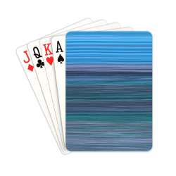 Abstract Blue Horizontal Stripes Playing Cards 2.5"x3.5"