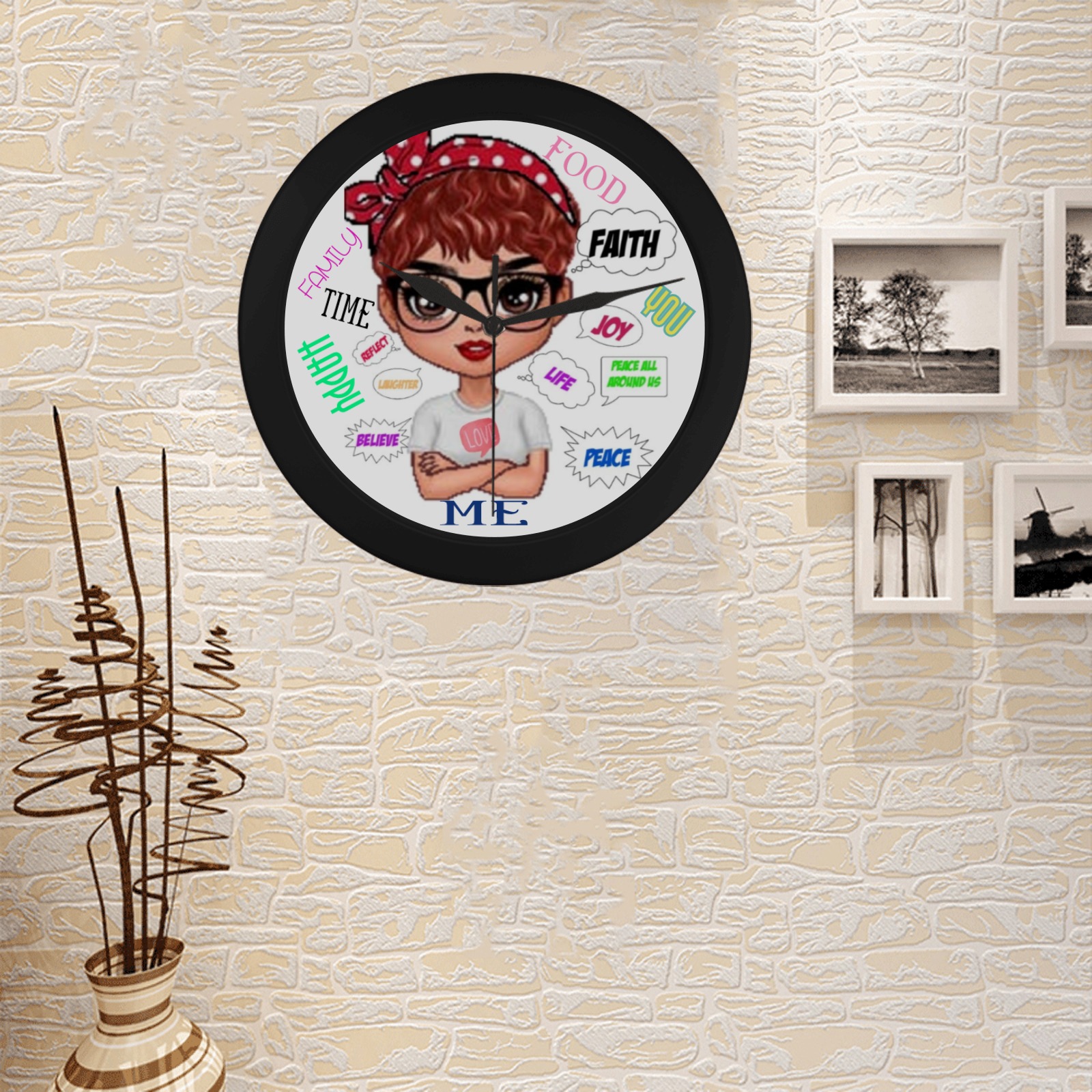 STRONG BELIEF Circular Plastic Wall clock