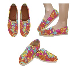 Retro Mod Abstract 5 Women's Classic Canvas Slip-On (Model 1206)
