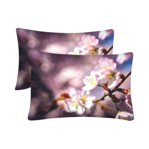 Magic of a sakura cherry garden in Hanami season. Custom Pillow Case 20"x 30" (One Side) (Set of 2)