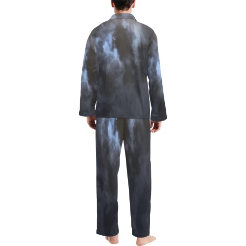 Mystic_moon Men's V-Neck Long Pajama Set