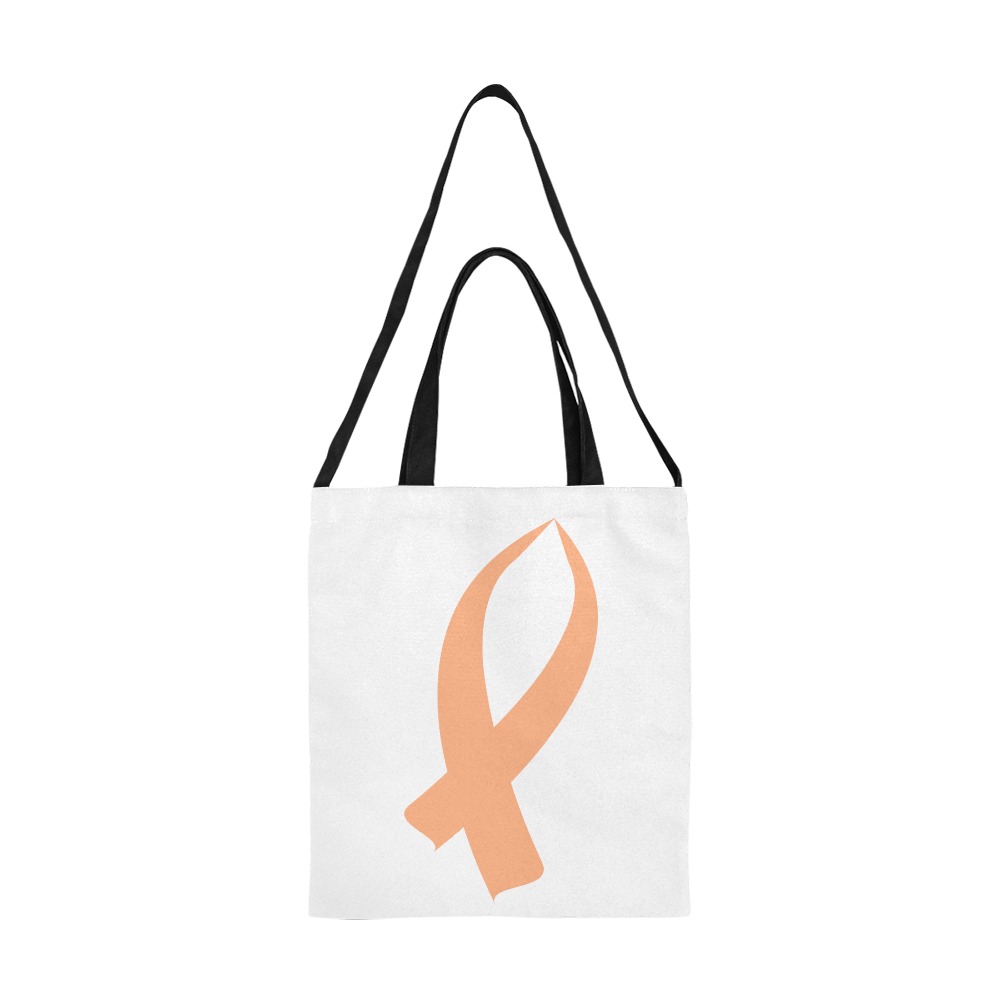 Awareness Ribbon (Peach) All Over Print Canvas Tote Bag/Medium (Model 1698)