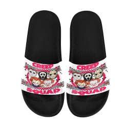 Creep Squad Halloween Slides (white,Black) Men's Slide Sandals (Model 057)