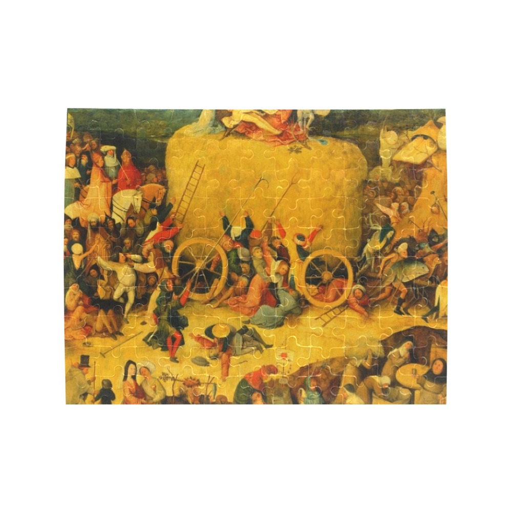 Hieronymus Bosch-The Haywain 4 Rectangle Jigsaw Puzzle (Set of 110 Pieces)