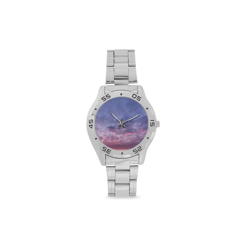 Morning Purple Sunrise Collection Men's Stainless Steel Analog Watch(Model 108)