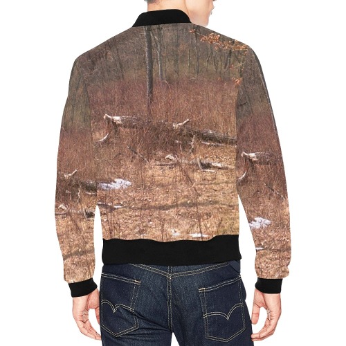 Falling tree in the woods All Over Print Bomber Jacket for Men (Model H19)