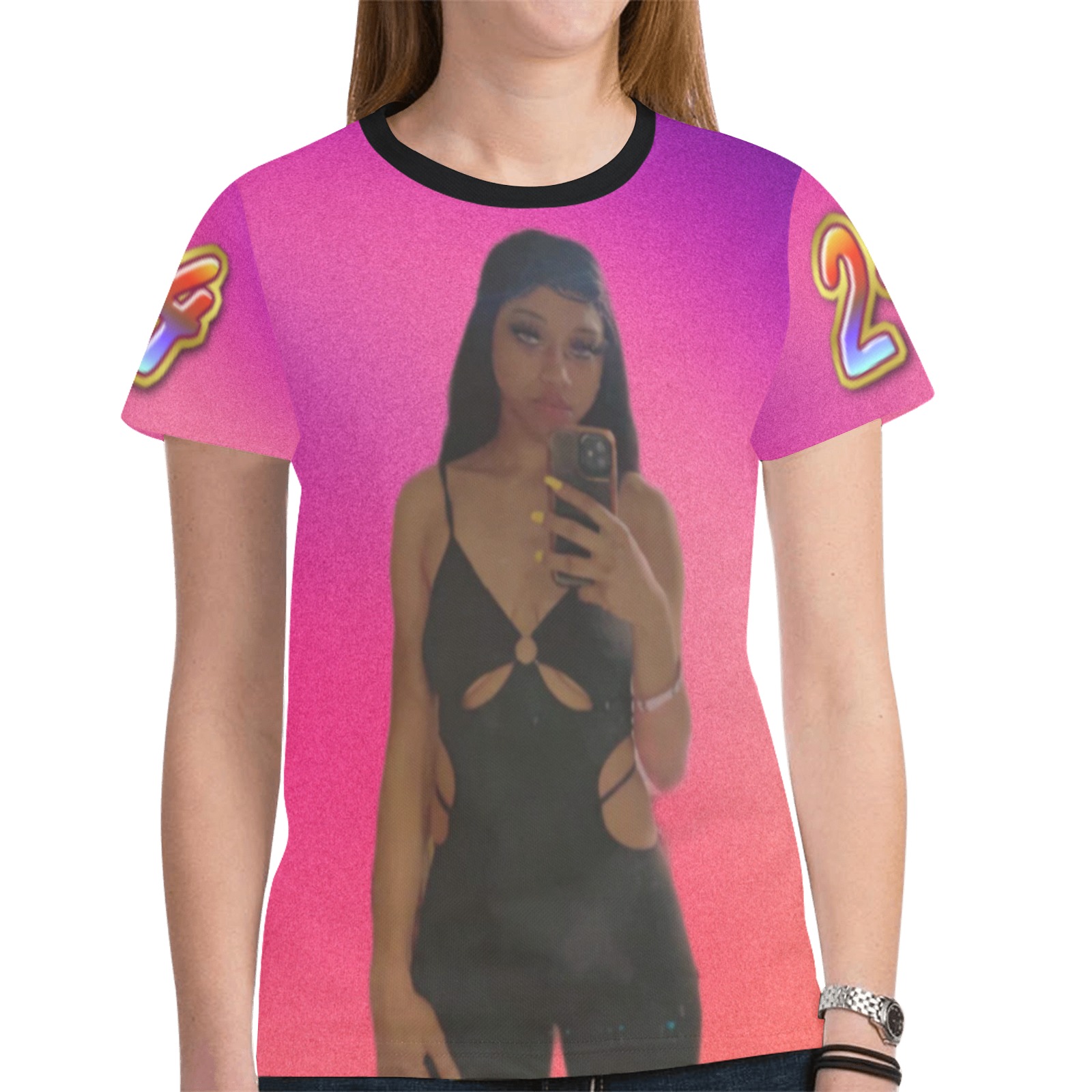 24 Shae Neon New All Over Print T-shirt for Women (Model T45)