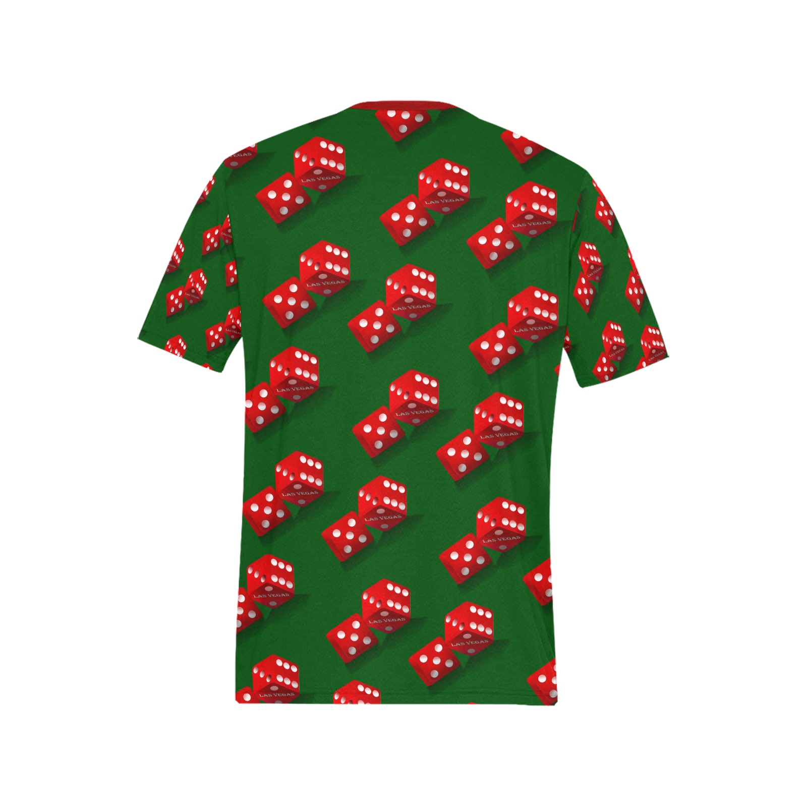 Las Vegas Craps Dice / Green Men's All Over Print T-Shirt (Solid Color Neck) (Model T63)