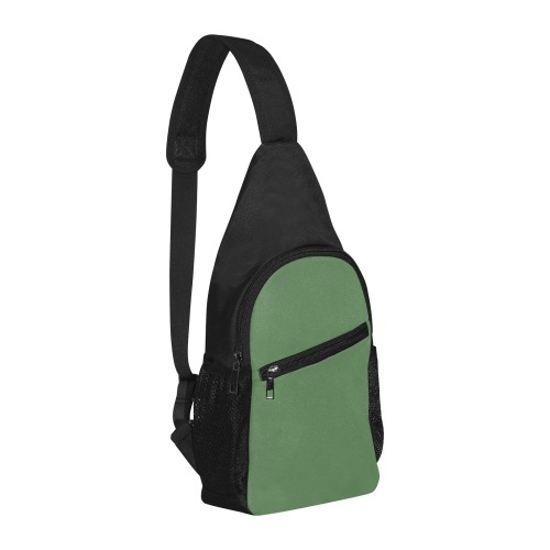 color artichoke green Chest Bag-Front Printing (Model 1719)