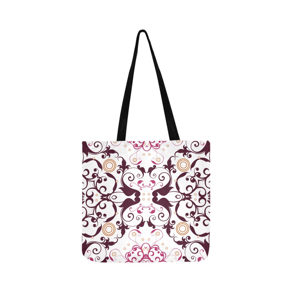 Abstract purple floral pattern Reusable Shopping Bag Model 1660 (Two sides)