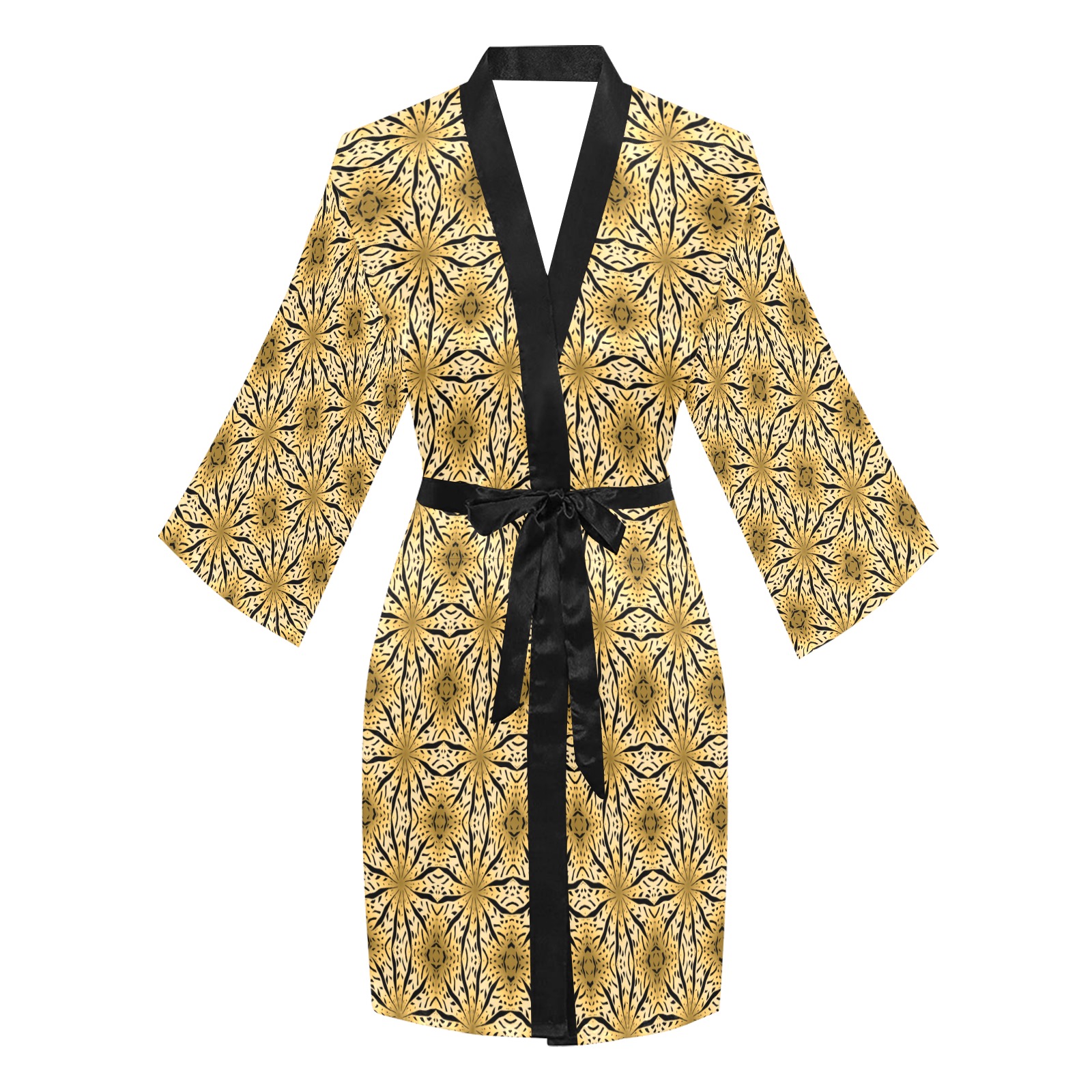 Ô Golden Mandala 40 Pattern Long Sleeve Kimono Robe