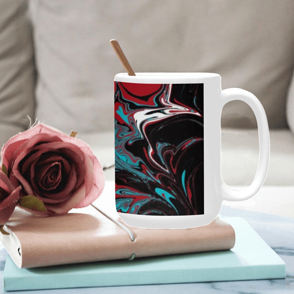 Dark Wave of Colors Custom Ceramic Mug (15OZ)
