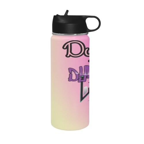 dfdc cup dyllin Insulated Water Bottle with Straw Lid (18 oz)