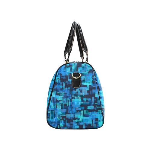 Crosshatch (Blue/Black) New Waterproof Travel Bag/Large (Model 1639)