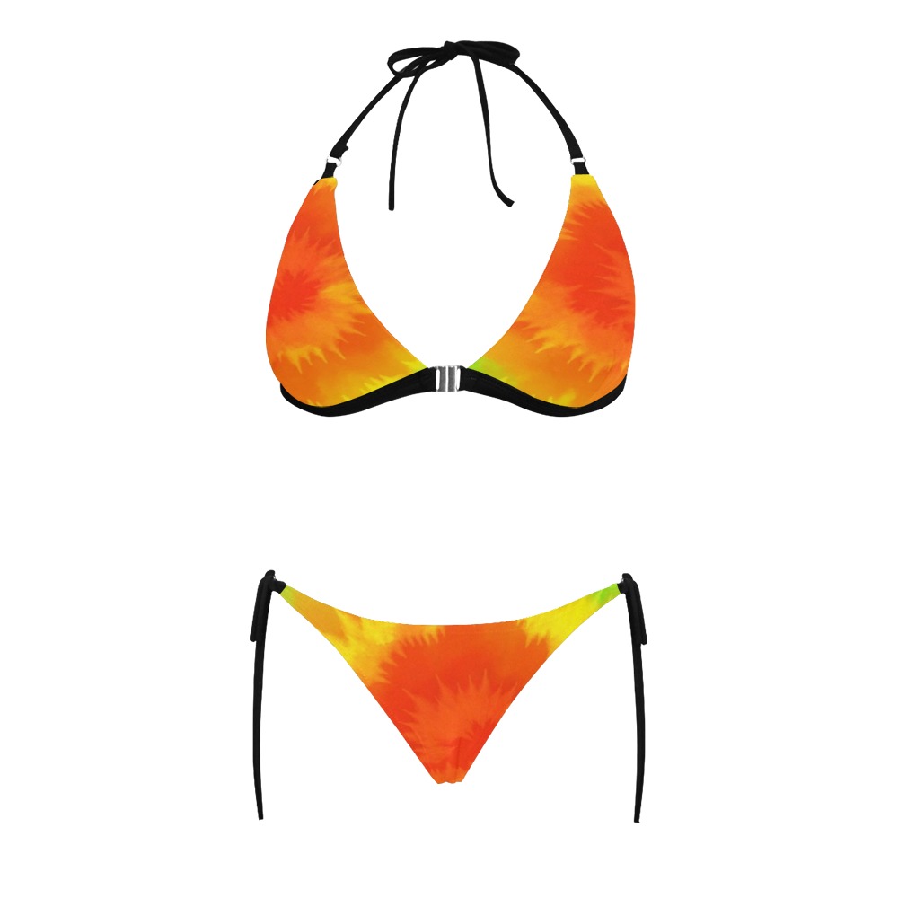 bikini atado tono vivo Buckle Front Halter Bikini Swimsuit (Model S08)