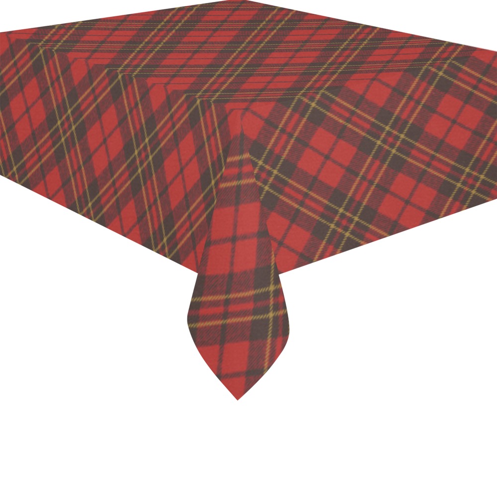 Red tartan plaid winter Christmas pattern holidays Cotton Linen Tablecloth 52"x 70"