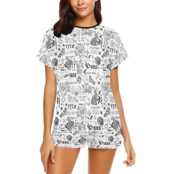 Inspirational tattoo pattern BL 2 Women's Short Pajama Set