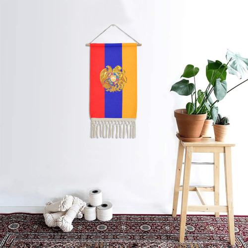 Armenian Flag Linen Hanging Poster