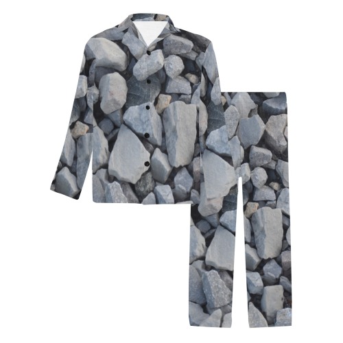 Gravel Men's V-Neck Long Pajama Set