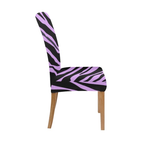 Lavender Zebra Stripes Removable Dining Chair Cover