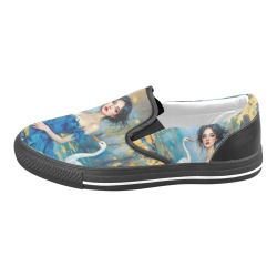 Blues Women's Unusual Slip-on Canvas Shoes (Model 019)