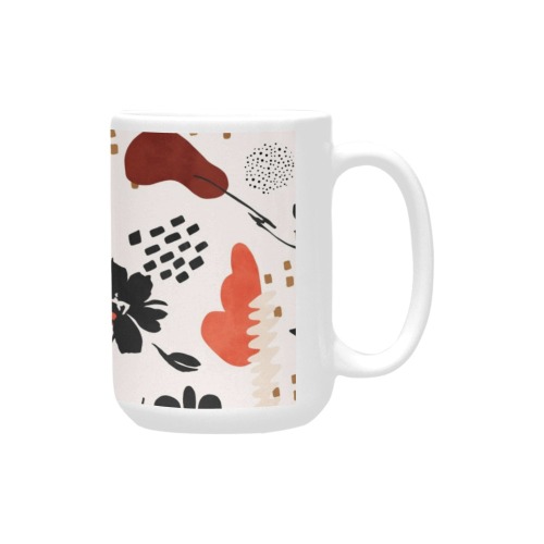 Modern abstract and flowery shapes Custom Ceramic Mug (15OZ)