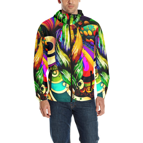 Mardi Gras Colorful New Orleans All Over Print Quilted Windbreaker for Men (Model H35)