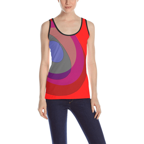 Red Abstract 714 All Over Print Tank Top for Women (Model T43)
