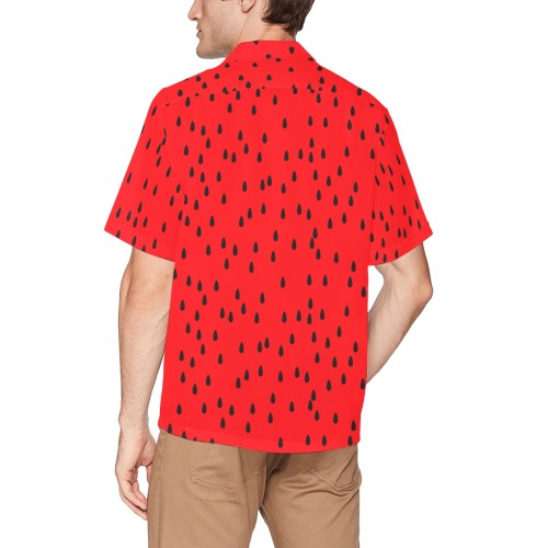 Watermelon Hawaiian Shirt with Chest Pocket (Model T58)