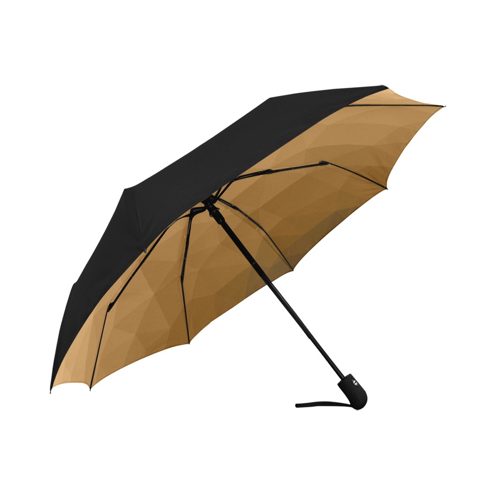 Brown gradient geometric mesh pattern Anti-UV Auto-Foldable Umbrella (Underside Printing) (U06)