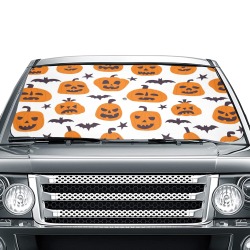Halloween Pumpkins and Bats Car Sun Shade Umbrella 58"x29"