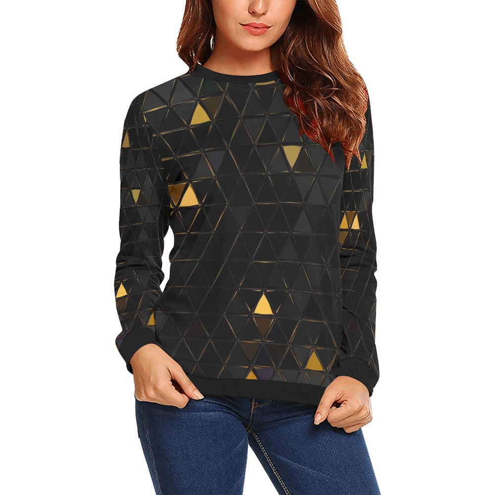 mosaic triangle 7 All Over Print Crewneck Sweatshirt for Women (Model H18)