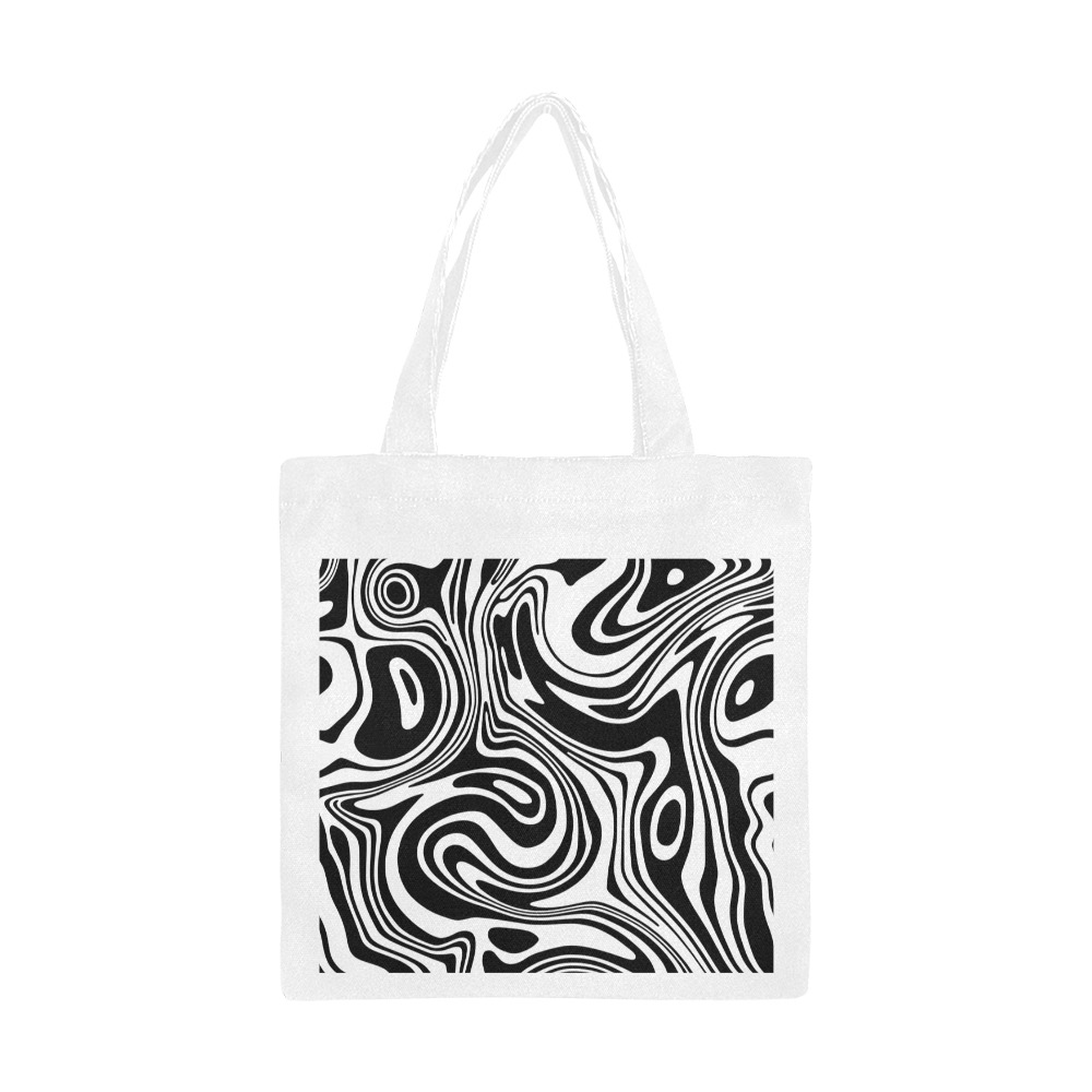 Black and White Marble Canvas Tote Bag/Small (Model 1700)