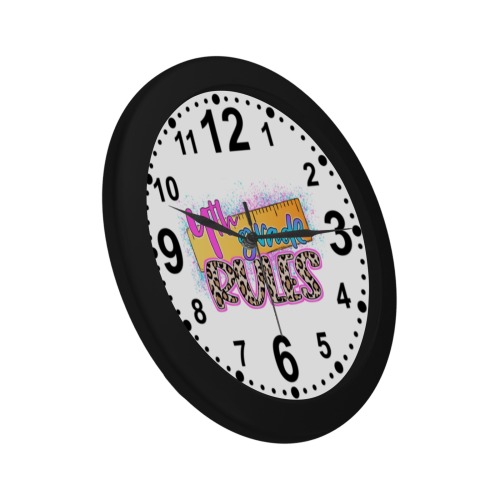 4th Grade Rules Circular Plastic Wall clock